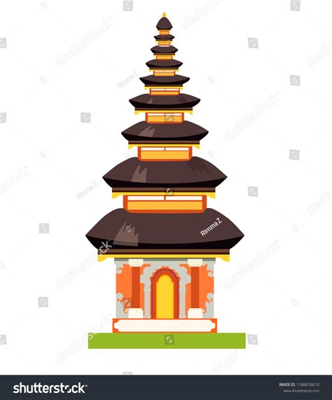 Balinese Ethnic Temple Vector Illustration National Stock Vector