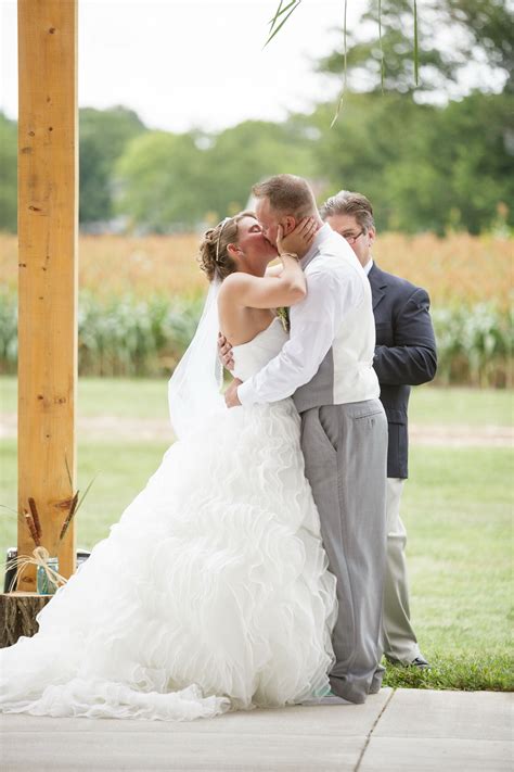 Bride And Groom First Kiss