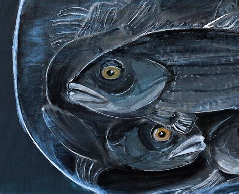 Fish Print Fish Art Wall Artfish Bowl Surreal Painting Dark Etsy 日本