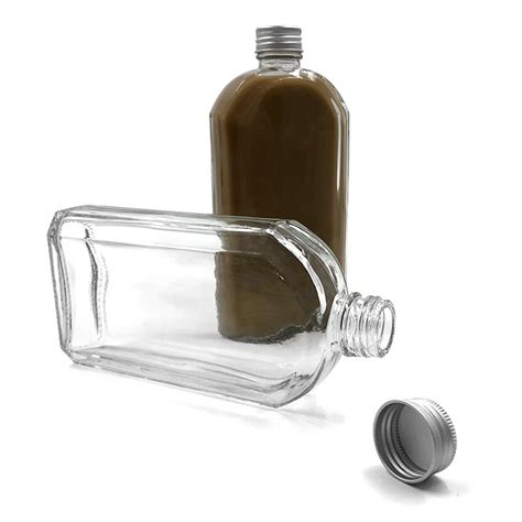 Ins Style 350ml Flat Square Glass Cold Brew Coffee Bottles With Alumite Lid Glass Bottle High