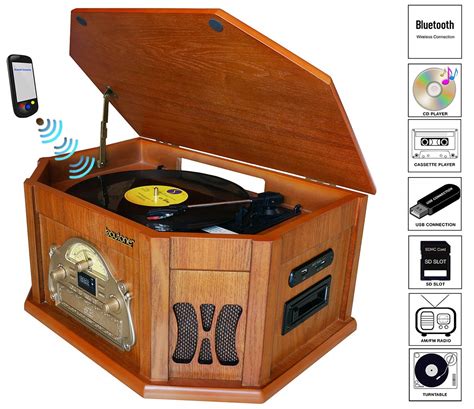 Buy Boytone Bt 25wb 8 In 1 Natural Wood Classic Turntable Stereo System