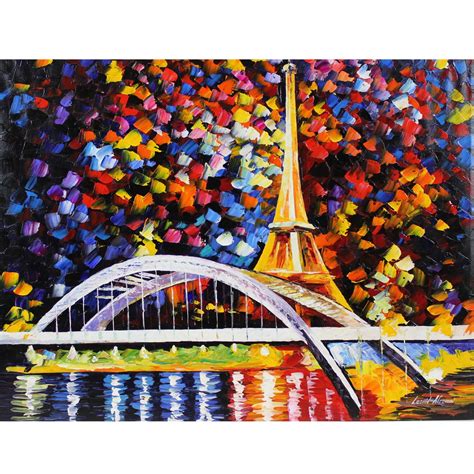 Eiffel Tower From The River By Leonid Afremov