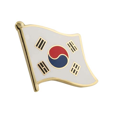 Hard Enamel Korea Flag Lapel Pins Badges Without Mould Fee Yearpins