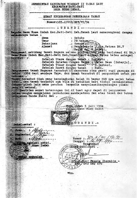 Contoh Surat Keterangan Kepemilikan Rumah