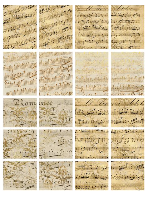 Vintage Music Sheet Ephemera Printable Collage Sheet Digital Etsy