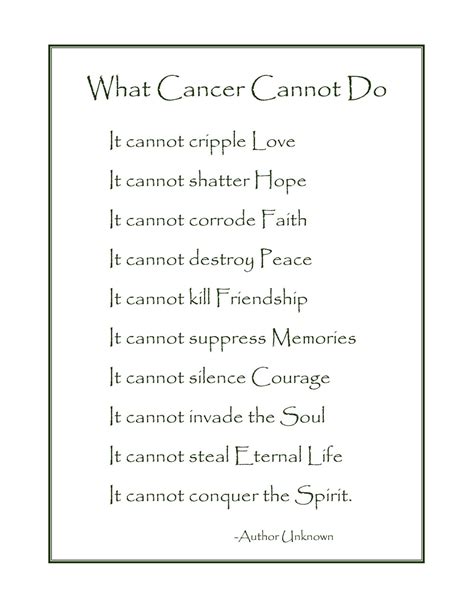 Messages of hope, love, inspiration, and faith of the countless things that cancer cannot do. What Cancer Cannot Do | Words of wisdom quotes, Done quotes, Wisdom quotes