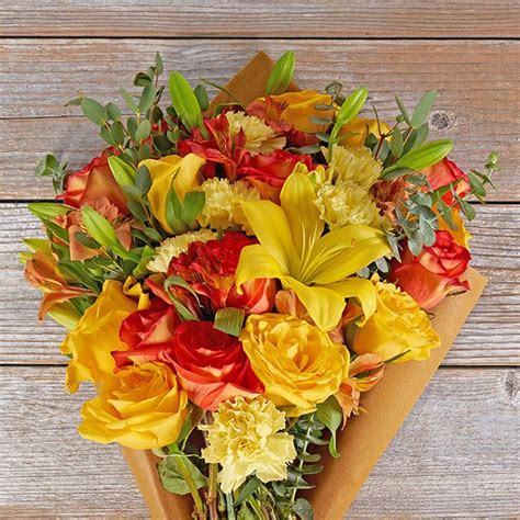 Yellow And Orange Mixed Fall Flower Bouquet The Bouqs Co