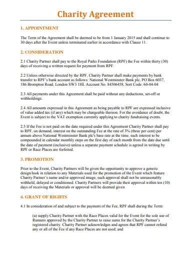 Free 10 Charity Partnership Agreement Samples And Templates In Ms Word Pdf