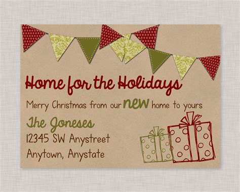 Christmas New Address Card Christmas New Home Announcement Etsy