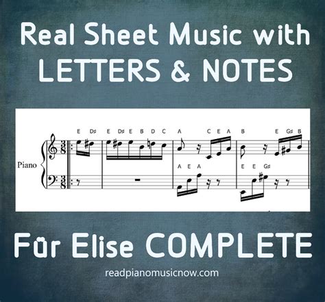 Für Elise Complete Sheet Music With Letters And Notes Together Read