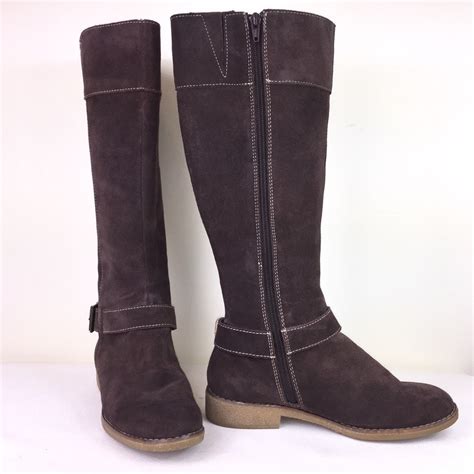 Lands End Tall Brown Suede Boots Size 8 Gem