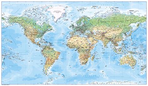 World Map Natural Colours Large Cosmographics Ltd