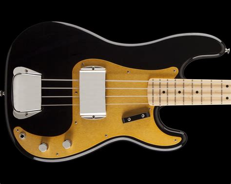 Fender American Vintage 58 Precision Bass Black With Gold Anodized