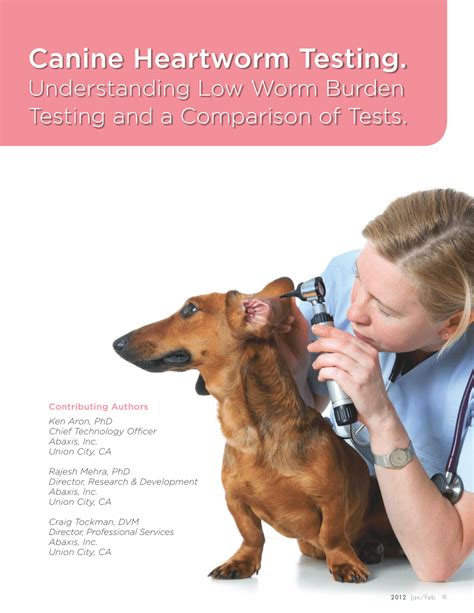 Pdf Canine Heartworm Testing Understanding Low Worm Burden Testing
