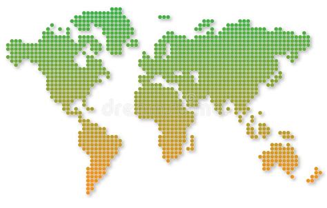 Modern World Map From Green Dots Vector Illustration Stock Vector