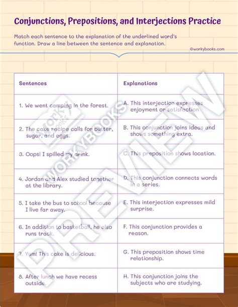 Worksheet Prepositions And Interjections 5th Grade Ela Grammar