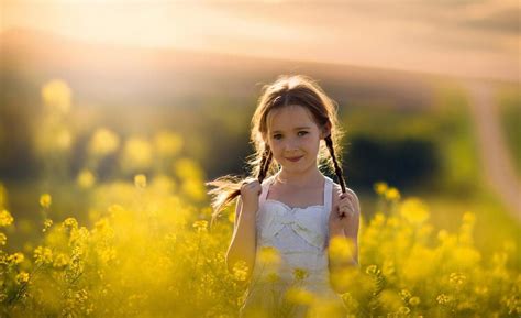 Wallpaperwiki Cute Baby Girl In Yellow Flowers Field Hd
