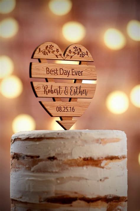 Personalized Wedding Cake Topper Rustic Rustic Wedding Cake Topper