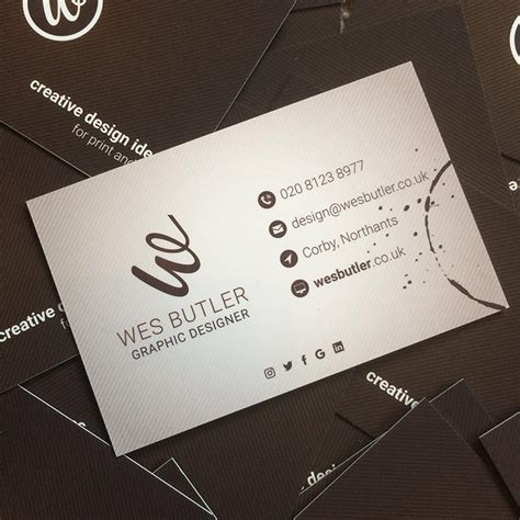 Wes Butler Business Card Wes Butler Freelance Graphic Design Corby