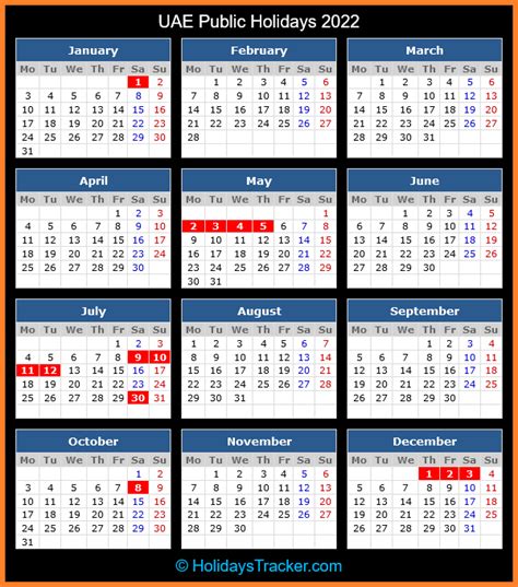 Uae Public Holidays 2022 Holidays Tracker