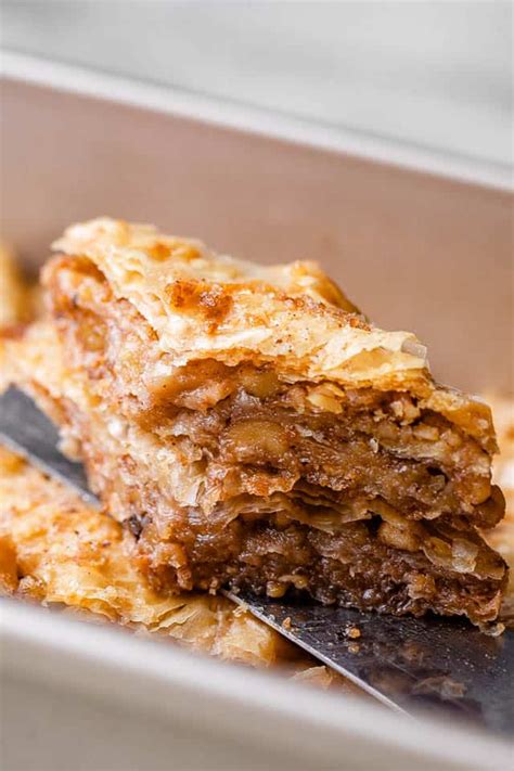 Flaky Sheets Of Phyllo Dough Layered With Walnuts And Topped With A