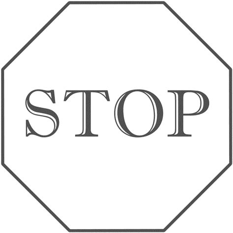 Preschool Stop Sign Outline Manual Stop Sign Coloring Pages