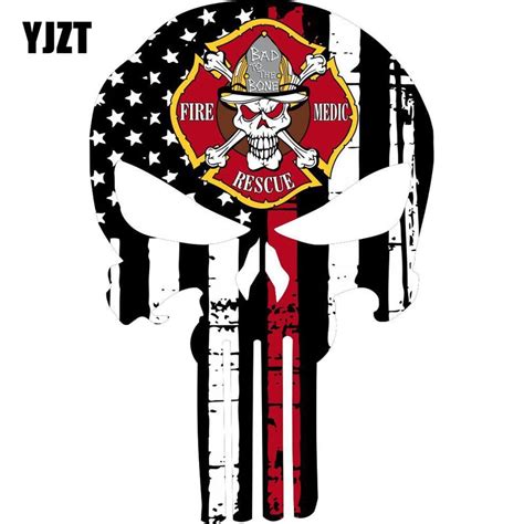 Yjzt 97cm152cm Punisher Skull Firefighter Punisher Fire Rescue Medic