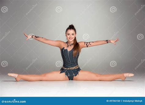 Portrait Of A Gymnast Stretching Twine Stock Photo Image 49706158