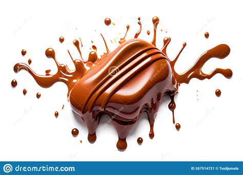 Chocolate Splatter Isolated On White Background Sweet Food Advertising