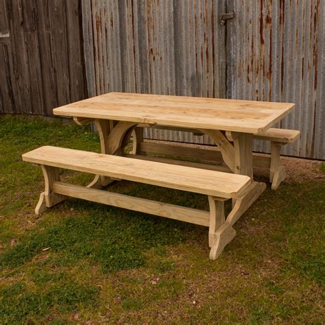 Swinging Wooden Picnic Tables