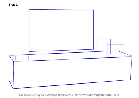 Learn How To Draw Tv Unit Furniture Step By Step Drawing Tutorials