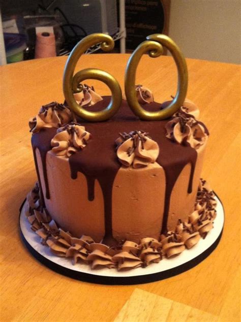 Love the simplicity of this cake! Chocolate Lover's 60Th Birthday Cake on Cake Central | 60th birthday cakes, Birthday cake for ...