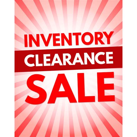22 X 28 Inventory Clearance Sale Poster