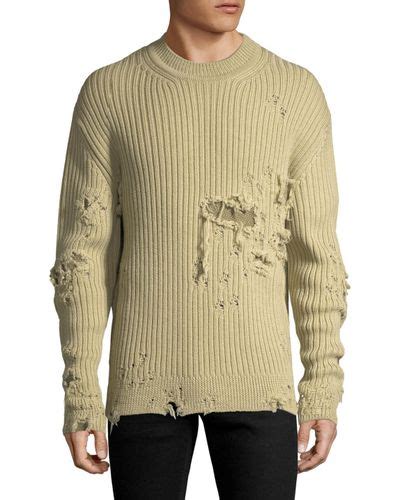 Yeezy Cotton Ribbed Distressed Sweater For Men Lyst