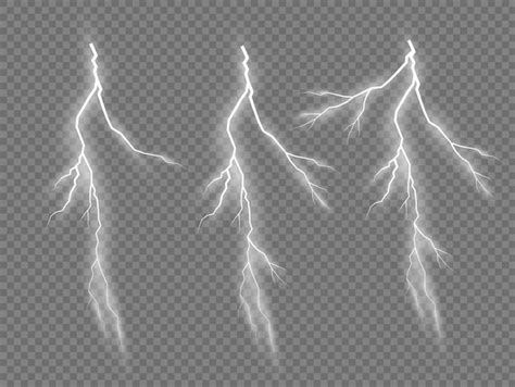 Premium Vector Realistic Thunderstorm White Lighting Light Shine