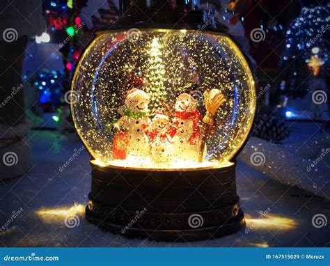Snow Globe With Snowman Inside Christmas Orb Stock Image Image Of