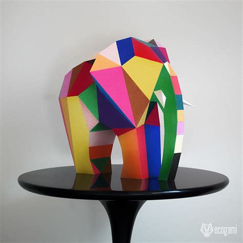 Make Your Own Papercraft Abstract Elephant By Ecogami On