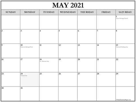 It's downloadable and printable in pdf, microsoft phrase and excel format. Collection of May 2021 calendars with holidays