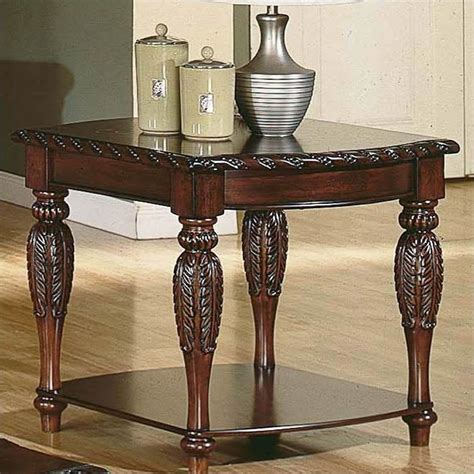 Steve Silver Company Antoinette Solid Wood End Table In Mahogany And