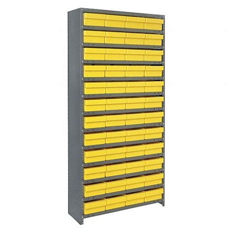 Quantum Storage Systems 36 In X 18 In X 75 In 1 Sided Enclosed Bin Shelving 8ltm7cl1875