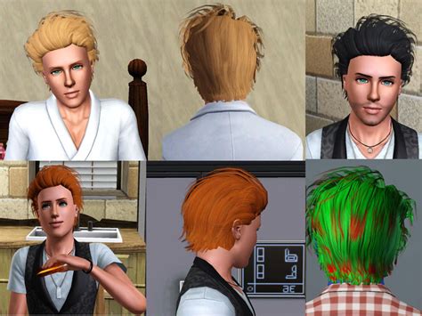 Mod The Sims Late Night Messy Hair Edited