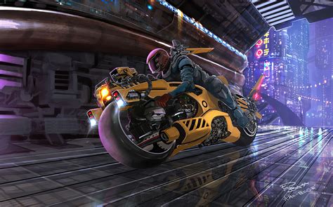Cyberpunk Futuristic Motorcycle Vehicle Wallpaper Resolution
