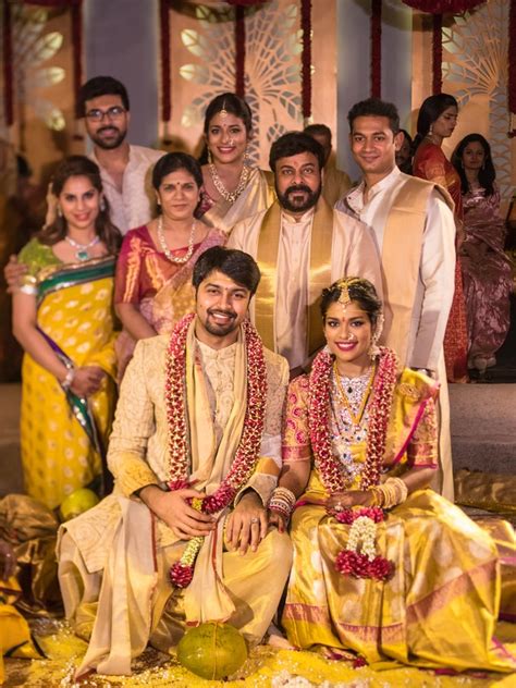 Wedding vows for second marriage: See Pics: Megastar Chiranjeevi's daughter gets married