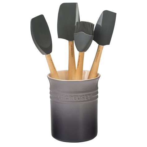 Le Creuset Craft Series 5pc Kitchen Utensil Set With Crock Oyster