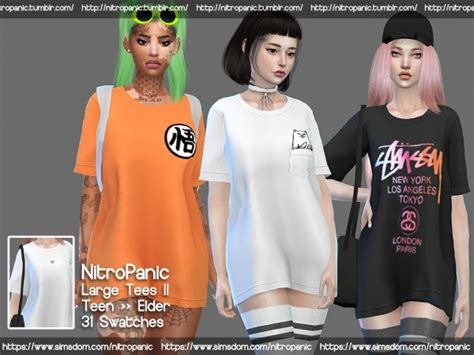 Large Tees Version 2 Fullbody In 2020 Sims 4 Mods Clothes Sims 4