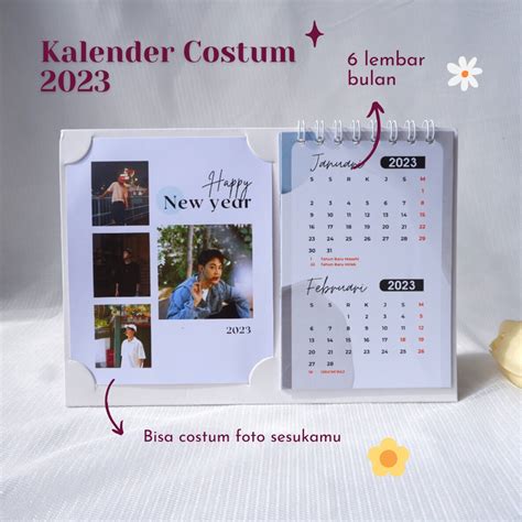 Jual Kalender Duduk 2023 Costum Foto Kalender Meja Shopee Indonesia