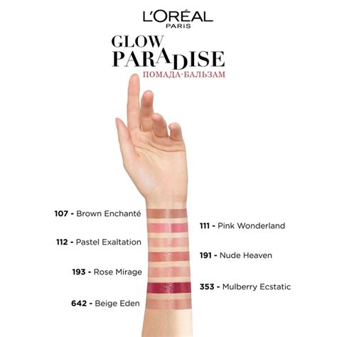 Помада бальзам для губ L Oreal Paris Glow Paradise Balm in Lipstick 191