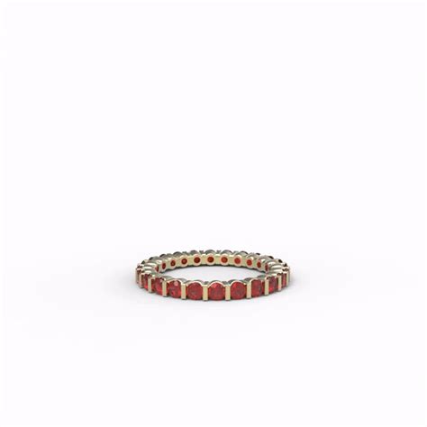 24 Stones With Bar Setting Ruby Ring 14k Yellow Gold 55 Ruby