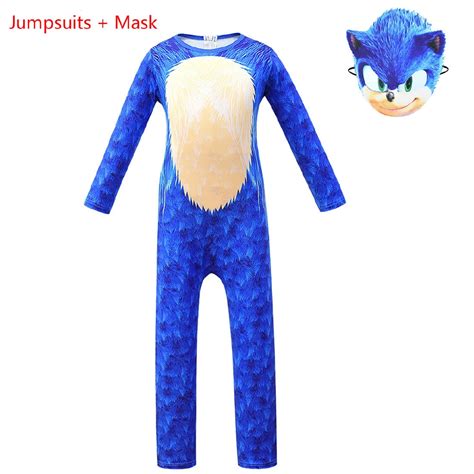 Anime Sonic The Hedgehog Jumpsuits Kids Cosplay Costume Halloween