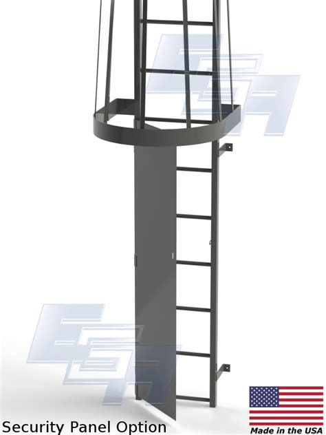 Fixed Vertical Caged Ladders 6ft Security Panel Ega Products Inc